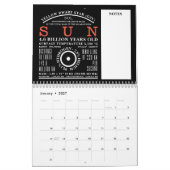 Detailliertes Astronomiesymbol Kalender (Jan 2027)