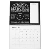 Detailliertes Astronomiesymbol Kalender (Feb 2027)