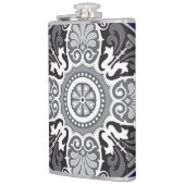 Detailliertes Blumen-Schal Paisley-Design Flachmann (Links)