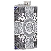 Detailliertes Blumen-Schal Paisley-Design Flachmann (Rechts)