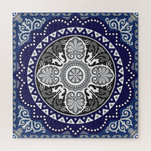 Detailliertes Blumen-Schal Paisley-Design Puzzle