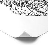 Detailliertes Einhorn-Großfarben-Poster Poster (Ecke)