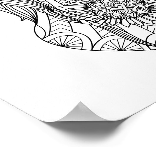 Detailliertes Einhorn-Großfarben-Poster Poster (Ecke)