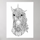 Detailliertes Einhorn-Großfarben-Poster Poster (Vorne)