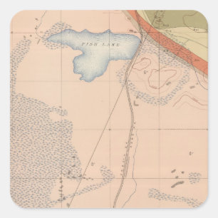 Detailliertes Geologie-Blatt XIII Quadratischer Aufkleber