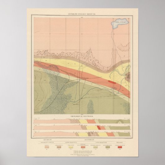 Detailliertes Geologie-Blatt XV Poster (Vorne)