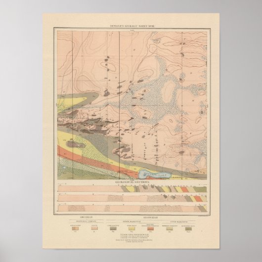 Detailliertes Geologie-Blatt XVIII Poster (Vorne)