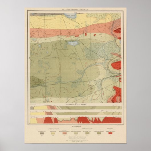 Detailliertes Geologie-Blatt XXV Poster (Vorne)