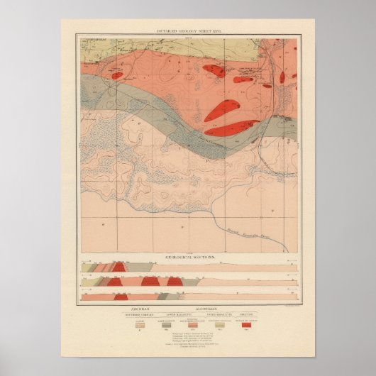 Detailliertes Geologie-Blatt XXVI Poster (Vorne)