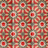 Detailliertes geometrisches Muster des Ethnic Red  Fliese