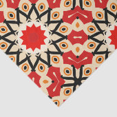 Detailliertes geometrisches Muster des Ethnic Red Seidenpapier (Ausschnitt)