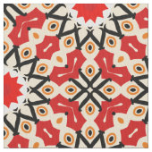 Detailliertes geometrisches Muster des Ethnic Red Stoff (Nahaufnahme)