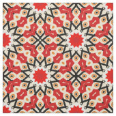 Detailliertes geometrisches Muster des Ethnic Red Stoff (Muster)
