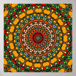 Detailliertes Mandala-Design Poster