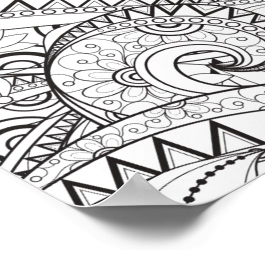 Detailliertes Muster Muster Doodle 2 Poster (Ecke)