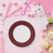 Detailliertes Rotes Blumenwallpaper Pappteller (Party)