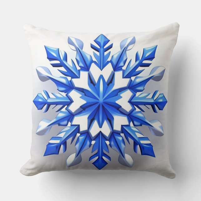 Detailliertes Snowflake-Design Kissen (Vorderseite)