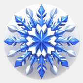 Detailliertes Snowflake-Design Runder Aufkleber (Vorderseite)