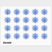 Detailliertes Snowflake-Design Runder Aufkleber (Blatt)