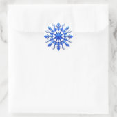 Detailliertes Snowflake-Design Runder Aufkleber (Tasche)