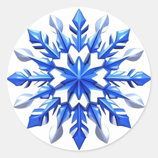 Detailliertes Snowflake-Design Runder Aufkleber (Vorderseite)