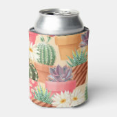 Detailliertes sukkulentes, Kaktus nahtloses Muster Dosenkühler (Kanne Vorderseite)