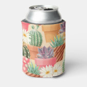Detailliertes sukkulentes, Kaktus nahtloses Muster Dosenkühler (Kanne Rückseite)