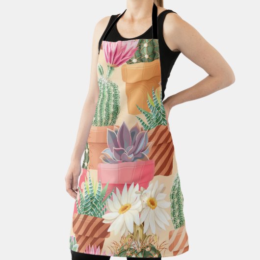 Detailliertes sukkulentes, Kaktus nahtloses Muster Schürze (InSitu)