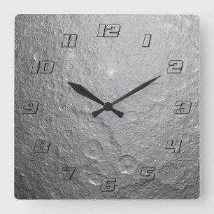 Detailliertes Vollmond-Foto Hochauflösende Mondo Quadratische Wanduhr