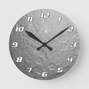 Detailliertes Vollmond-Foto   Hochauflösende Mondo Runde Wanduhr