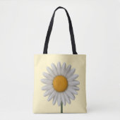 Detailliertes weißes Daisy botanisches Kunstdesign Tasche (Vorderseite)