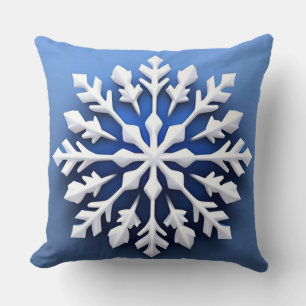 Detailliertes weißes Schneeflachendesign Kissen