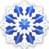 Detailliertes weißes Schneeflockendesign Aufkleber (Vorderseite)
