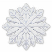 Detailliertes weißes Schneeflockendesign Aufkleber (Vorderseite)