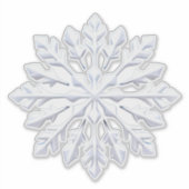 Detailliertes weißes Schneeflockendesign Aufkleber (Vorderseite)