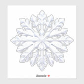 Detailliertes weißes Schneeflockendesign Aufkleber (Blatt)