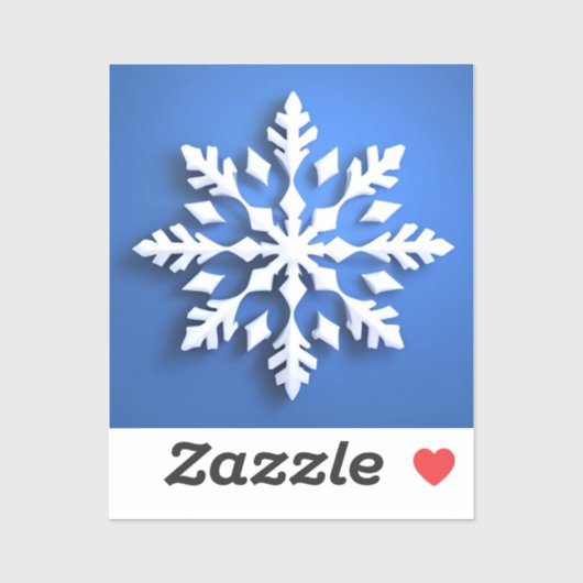Detailliertes weißes Schneeflockendesign Aufkleber (Blatt)