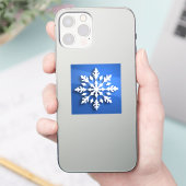 Detailliertes weißes Schneeflockendesign Aufkleber (Telefon)