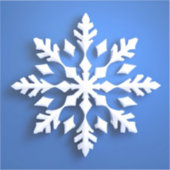 Detailliertes weißes Schneeflockendesign Aufkleber (Vorderseite)