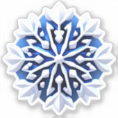 Detailliertes weißes Schneeflockendesign Aufkleber (Vorderseite)