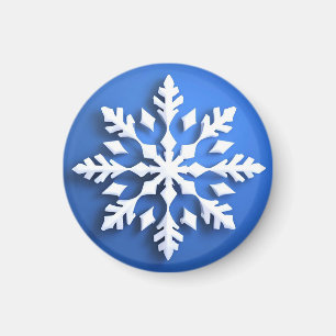 Detailliertes weißes Schneeflockendesign Magnet