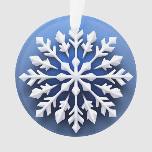 Detailliertes weißes Schneeflockendesign Ornament (Vorderseite)