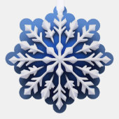 Detailliertes weißes Schneeflockendesign Ornament Karte (Rückseite)