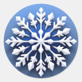 Detailliertes weißes Schneeflockendesign Runder Aufkleber (Vorderseite)
