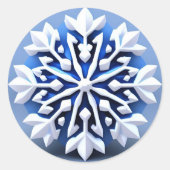 Detailliertes weißes Schneeflockendesign Runder Aufkleber (Vorderseite)