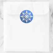 Detailliertes weißes Schneeflockendesign Runder Aufkleber (Tasche)