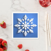Detailliertes weißes Schneeflockendesign Serviette (Beispiel)