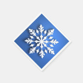 Detailliertes weißes Schneeflockendesign Serviette (Ecke)