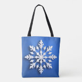 Detailliertes weißes Schneeflockendesign Tasche (Rückseite)