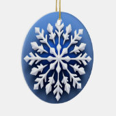 Detailliertes White Snowflake Design Keramik Ornament (Rechts)